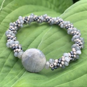 Jade twist crocheted bracelet